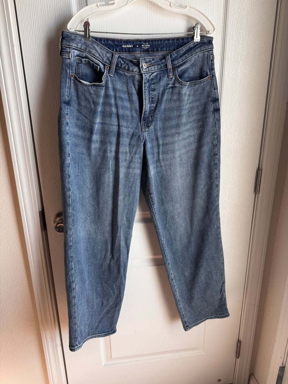 Jeans Size 14 L Old Navy Blue High-Rise OG Loose Relaxed Denim EUC
